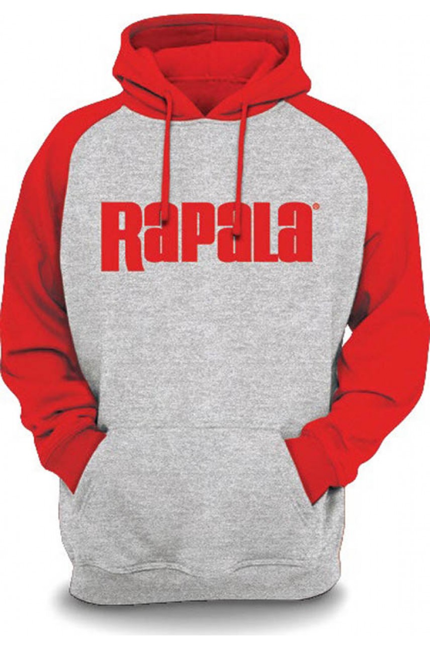 Толстовка RAPALA Sweatshirt серая с красными рукавами XXL