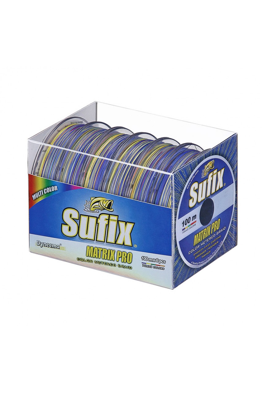 Леска плетеная SUFIX Matrix Pro x6 разноцвет. 100 м 0.35 мм 36 кг модель SMP35M100X6RU от SUFIX
