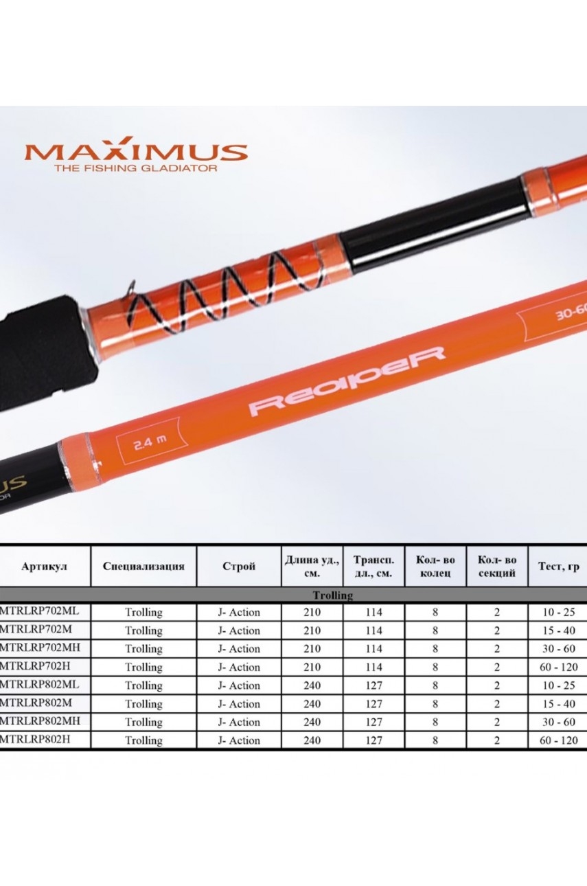 Удилище троллинговое Maximus REAPER 702MH 2.1m 30-60lb