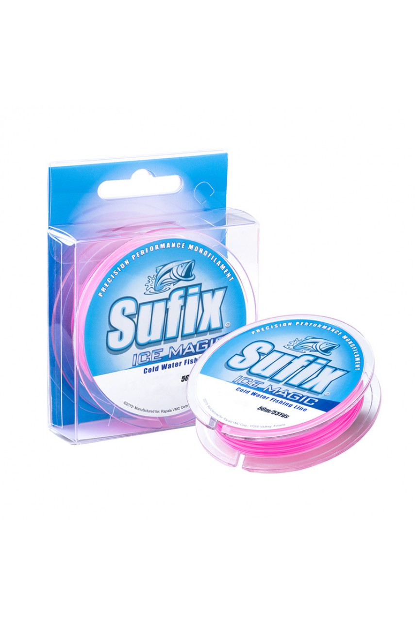 Леска зимняя SUFIX Ice Magic 50 м бело-розовая 0.135 мм 2.0 кг модель SIM135PI50 от SUFIX
