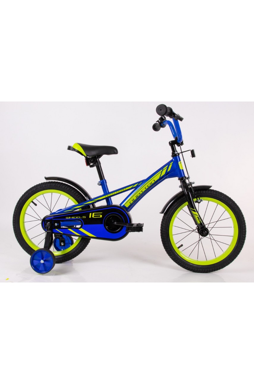 Детский велосипед TECH TEAM QUATTRO 14' синий (сталь) 2023 NN010236