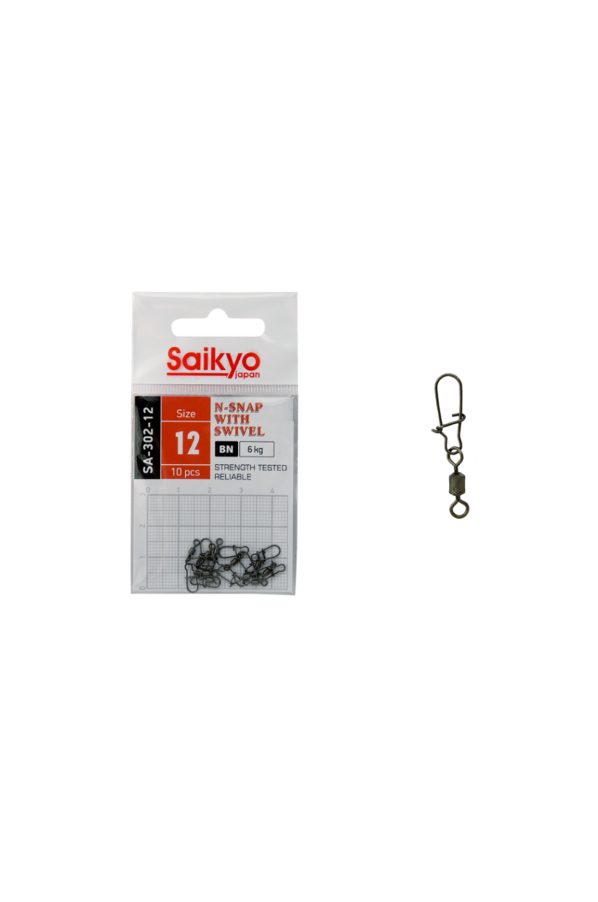 Вертлюг с застежкой Saikyo SA-302-12 - 10 шт Вертлюг с застежкой Saikyo SA-302-12 - 10 шт