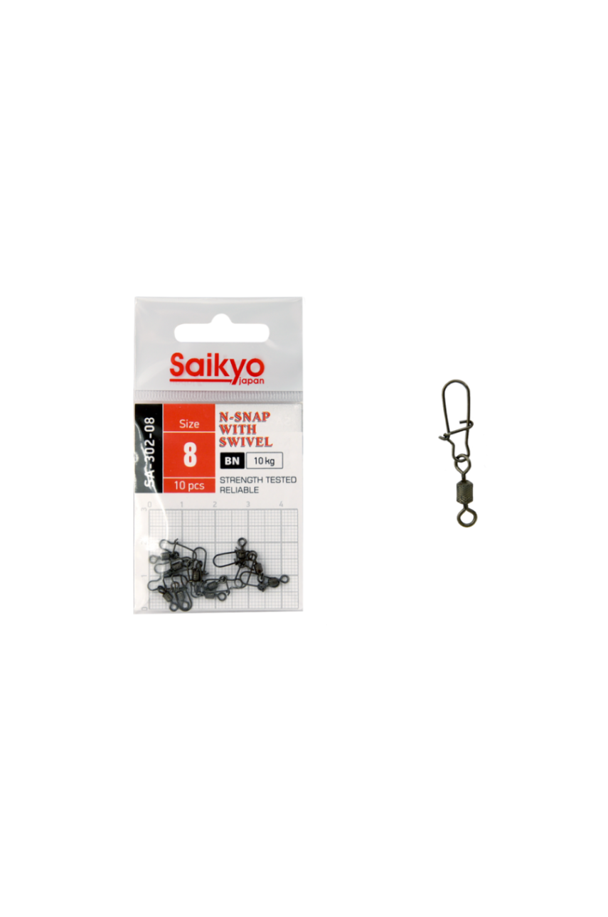 Вертлюг с застежкой Saikyo SA-302-08 - 10 шт Вертлюг с застежкой Saikyo SA-302-08 - 10 шт