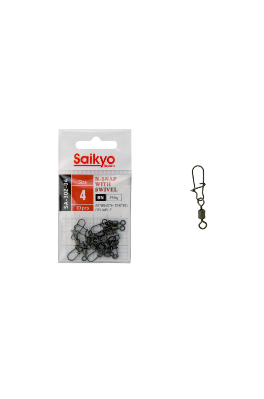 Вертлюг с застежкой Saikyo SA-302-04 - 10 шт