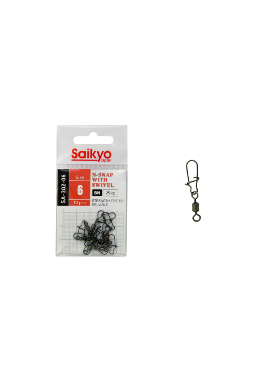 Вертлюг с застежкой Saikyo SA-302-06 - 10 шт