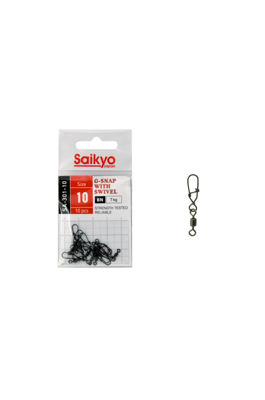Вертлюг с застежкой Saikyo SA-301-10 - 10 шт Вертлюг с застежкой Saikyo SA-301-10 - 10 шт