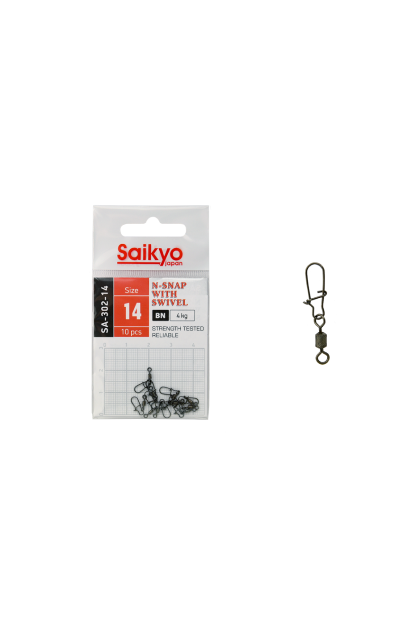 Вертлюг с застежкой Saikyo SA-302-14 - 10 шт Вертлюг с застежкой Saikyo SA-302-14 - 10 шт