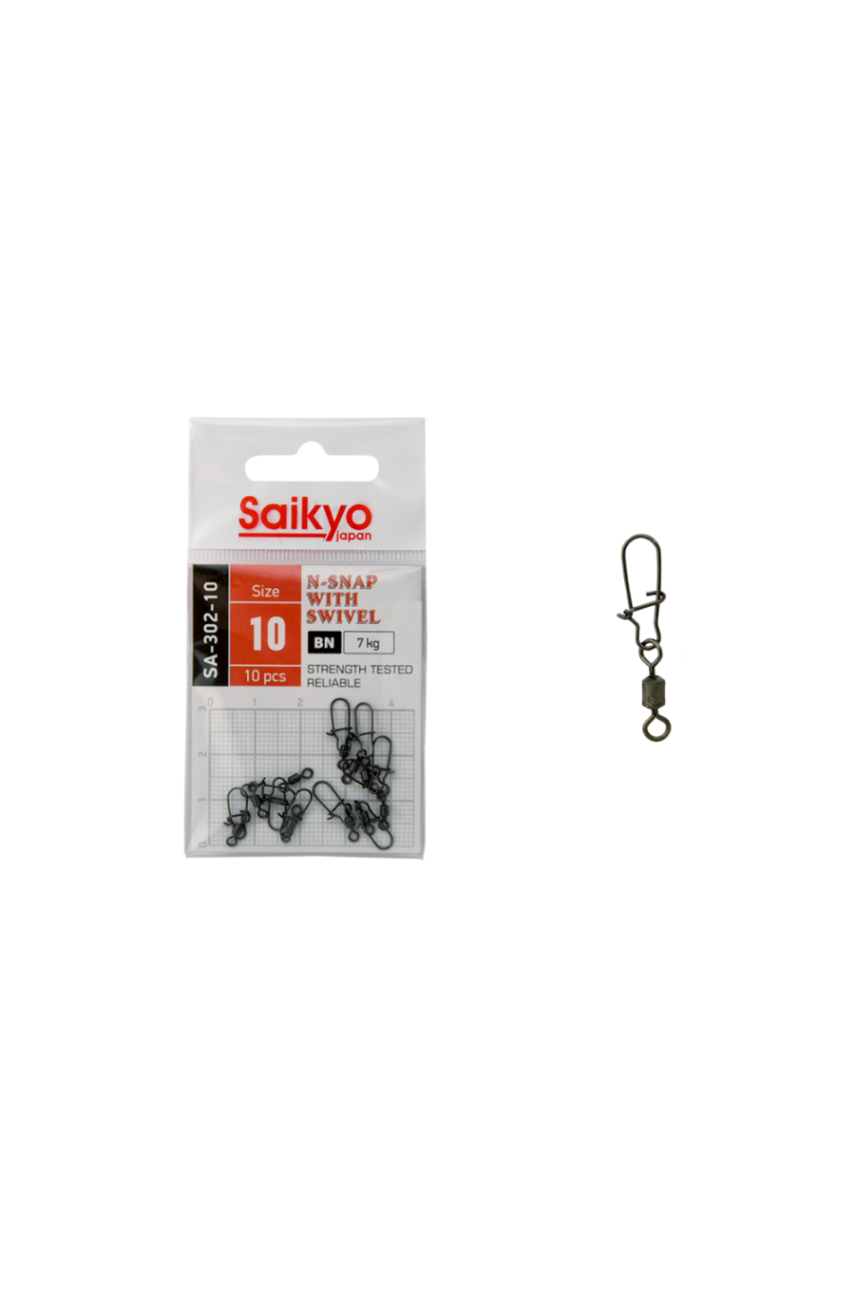Вертлюг с застежкой Saikyo SA-302-10 - 10 шт Вертлюг с застежкой Saikyo SA-302-10 - 10 шт