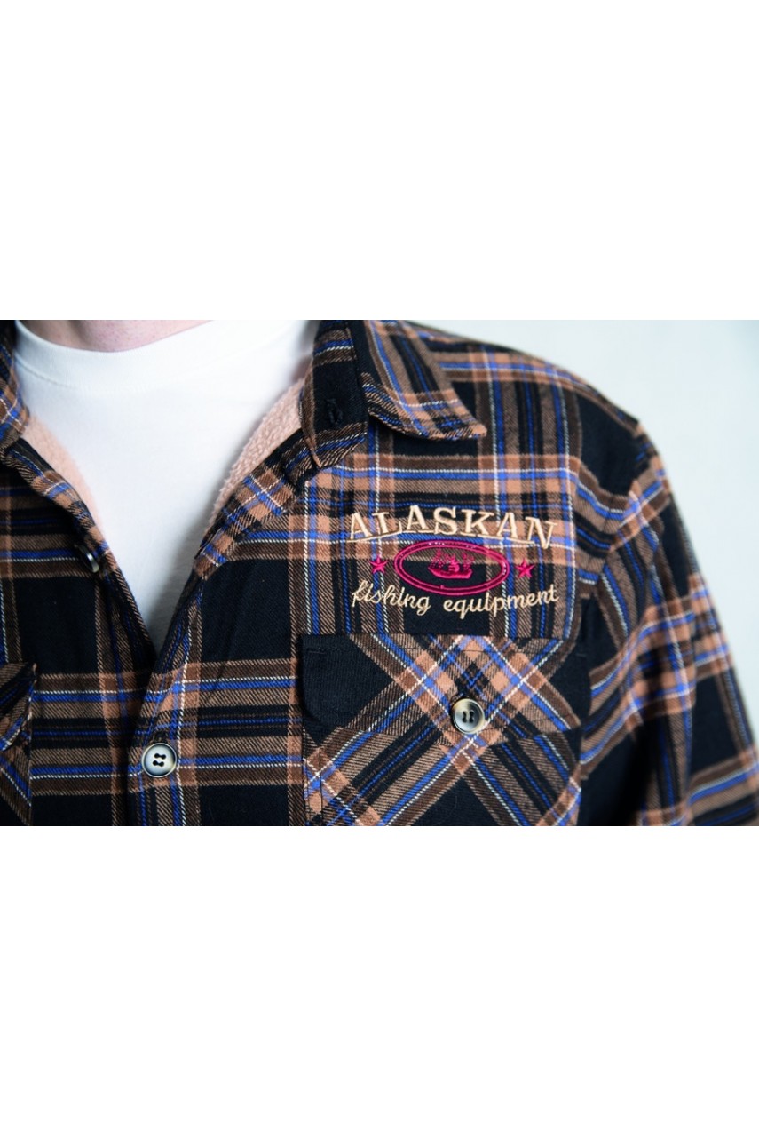 Рубашка с меховой подкладкой коричневая клетка XL модель AFSBRCXL от Alaskan