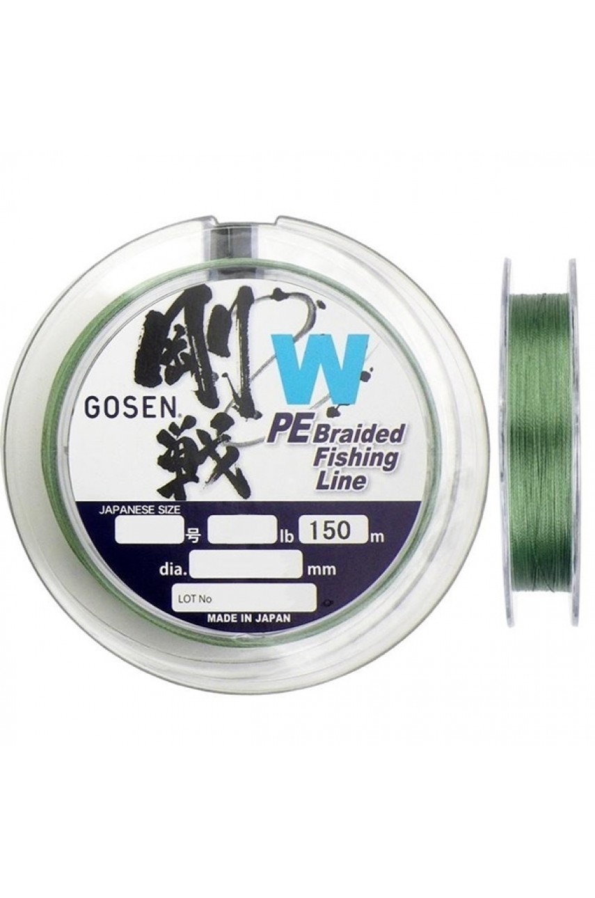 Шнур Gosen W4 braid 150м Moss Green #4 (0,342мм) 21кг.
