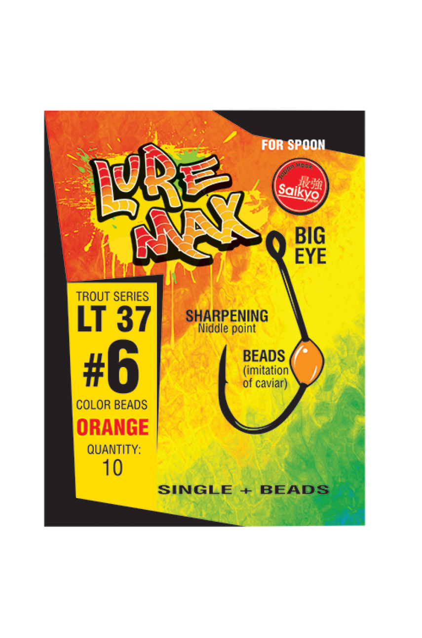 Крючки LureMax Trout LT37 #6 Red (10шт)