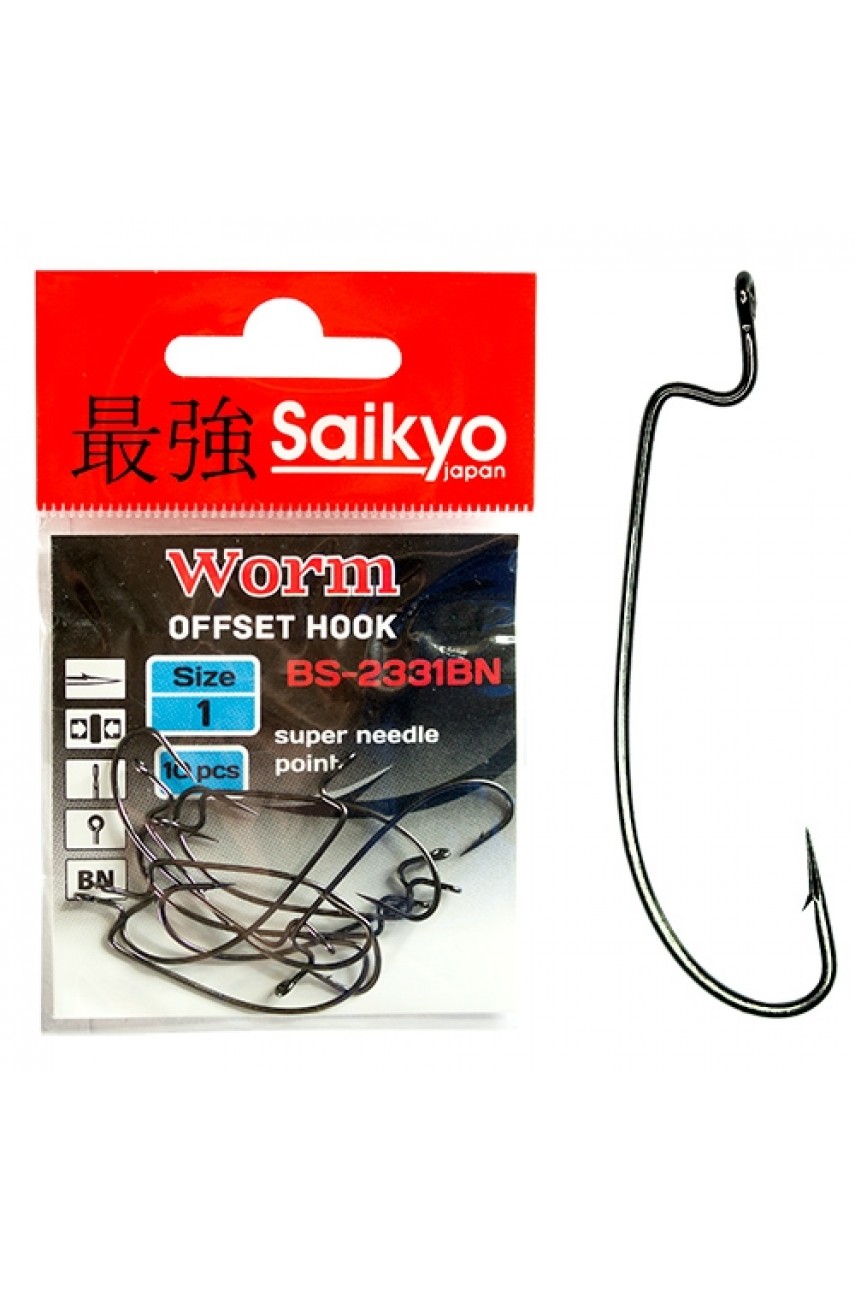 Крючки Saikyo BS-2331 Worm BN №2 (10 шт)