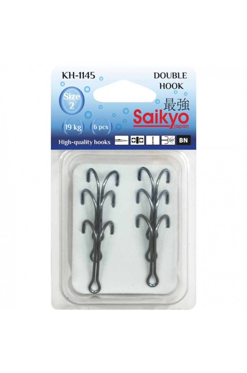 Крючки Saikyo двойн. KH-1145  №1/0 BN (40шт) модель KH-11045BN-1/0-40 от Saikyo