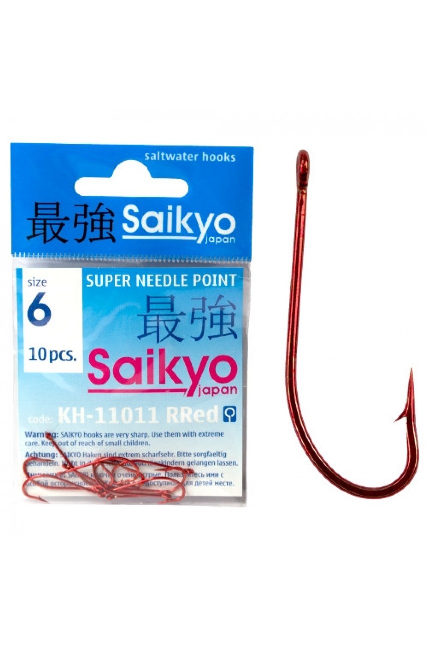 Крючки Saikyo KH-11011 OShaughnessy Red № 6 (10шт) модель KH-11011R6-10 от Saikyo