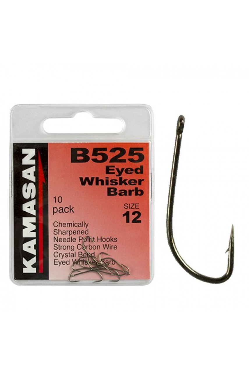 Крючки Kamasan B525-12 Eyed Whisker Barb