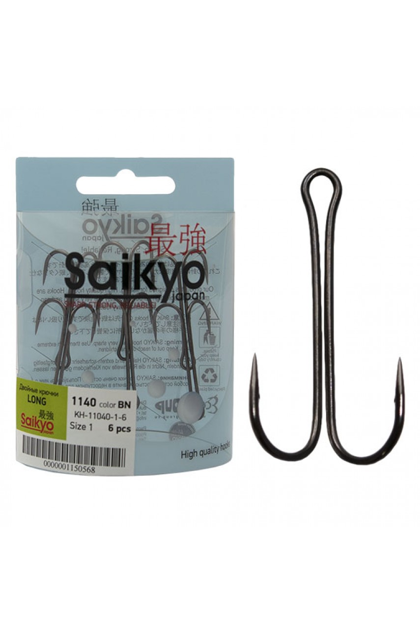 Крючки Saikyo двойн.Long Shank KH-11040   BN № 1 (6шт)