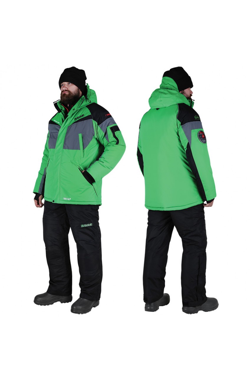 Костюм зимний Alaskan Dakota зеленый/черный 3XL_King (куртка+полукомбинезон)