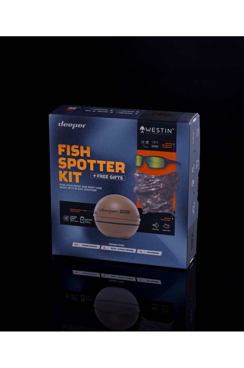 Подарочный набор Deeper Fish Spotter Kit (Эхолот CHIRP+2, очки Westin W6 Sport 15, бафф Deeper) модель DP4H10S10plus от Deeper