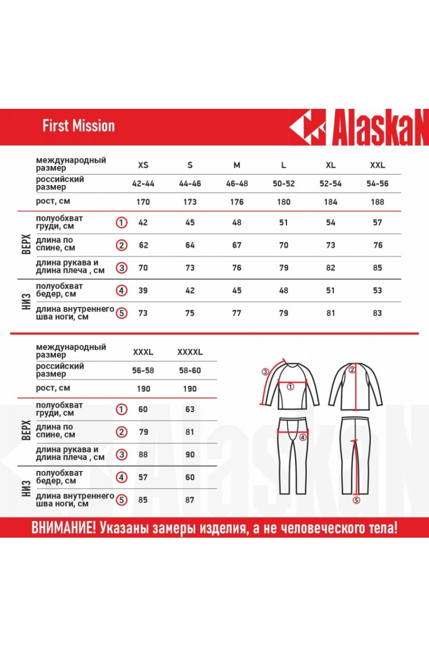 Термобелье Alaskan First Mission  M компл.сер/чер. модель AUFMGBM от Alaskan