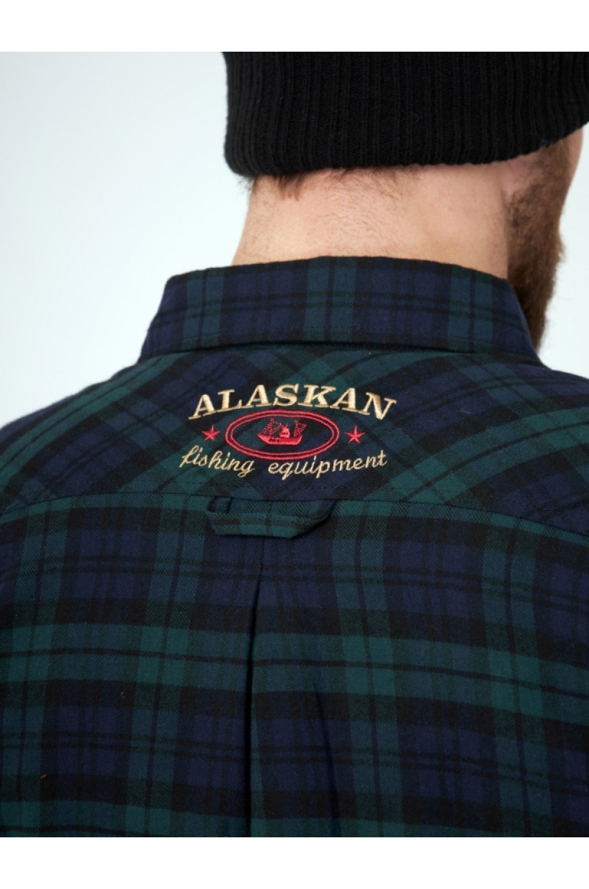 Рубашка с меховой подкладкой синяя клетка  M модель AFSBLCM от Alaskan