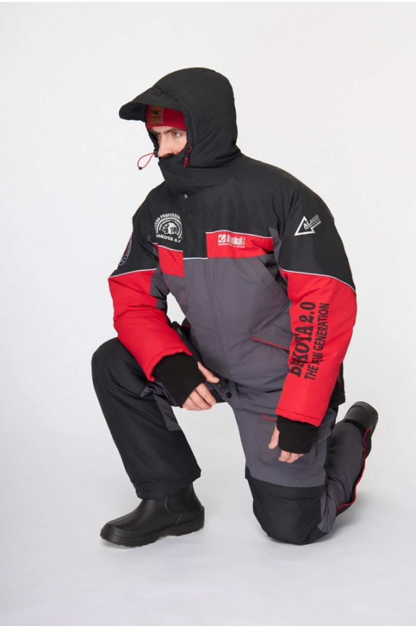 Костюм зимний Alaskan Dakota 2.0 красный/серый/черный XL (куртка+полукомбинезон) модель AWSD2GXL от Alaskan