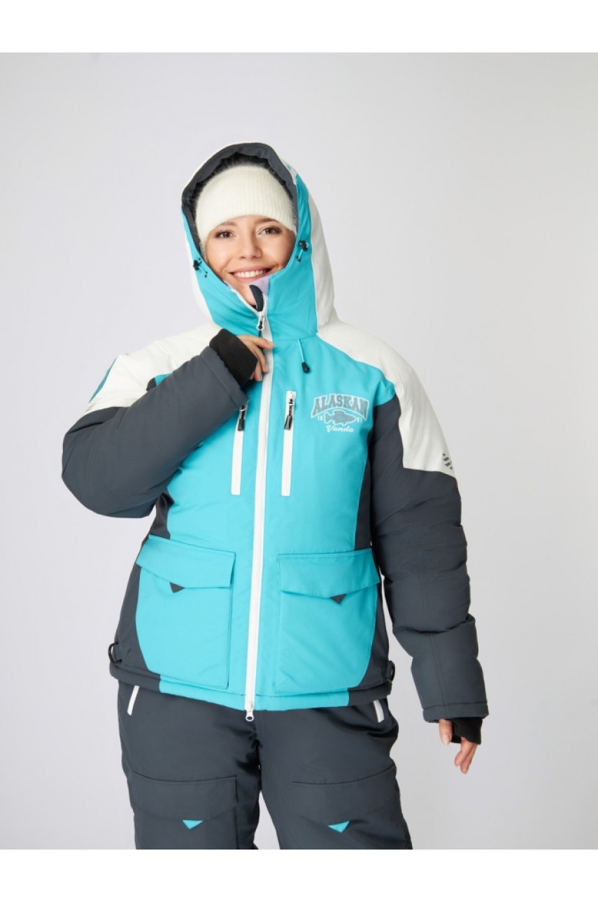 Костюм зимний Alaskan Vanda жен. XXL бел/голуб/сер (куртка+полукомбинезон)