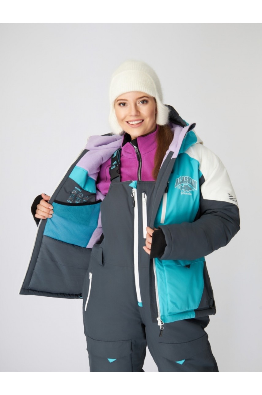 Костюм зимний Alaskan Vanda жен. XXL бел/голуб/сер (куртка+полукомбинезон)