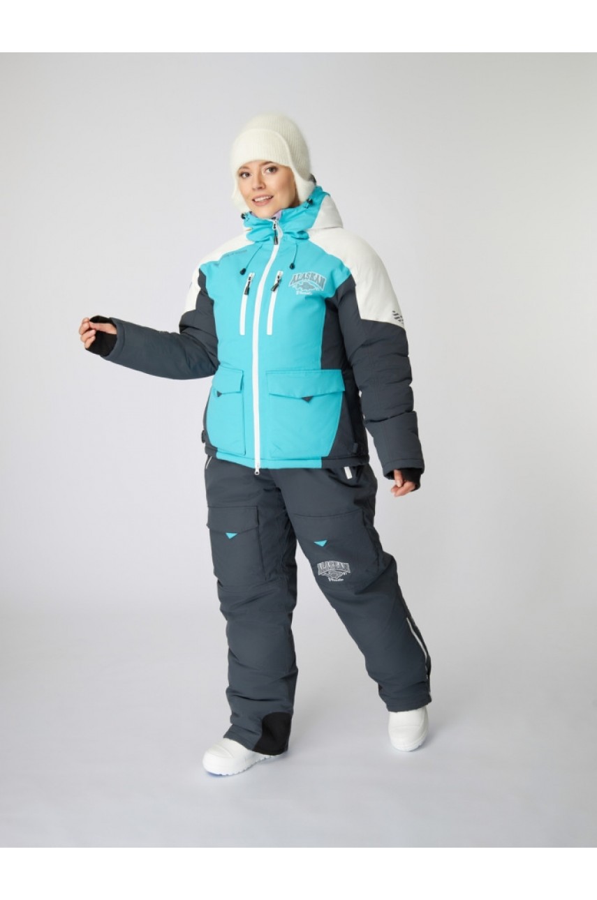 Костюм зимний Alaskan Vanda жен. XXL бел/голуб/сер (куртка+полукомбинезон)
