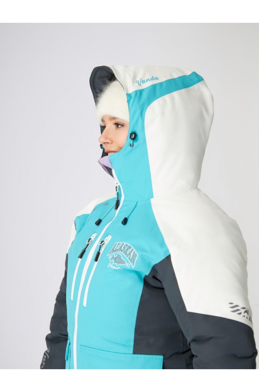 Костюм зимний Alaskan Vanda жен. XXL бел/голуб/сер (куртка+полукомбинезон)