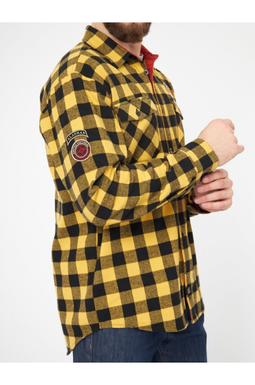 Рубашка фланелевая желтая клетка XXXL