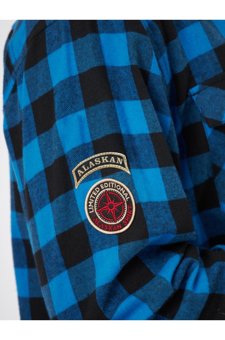 Рубашка фланелевая синяя клетка XXXL