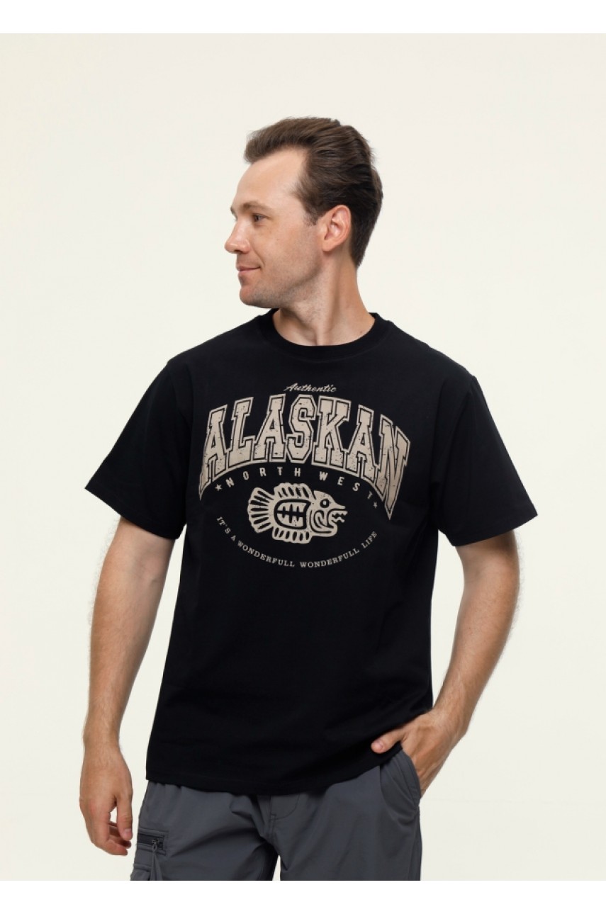 Футболка хлопковая Alaskan черная XXXL