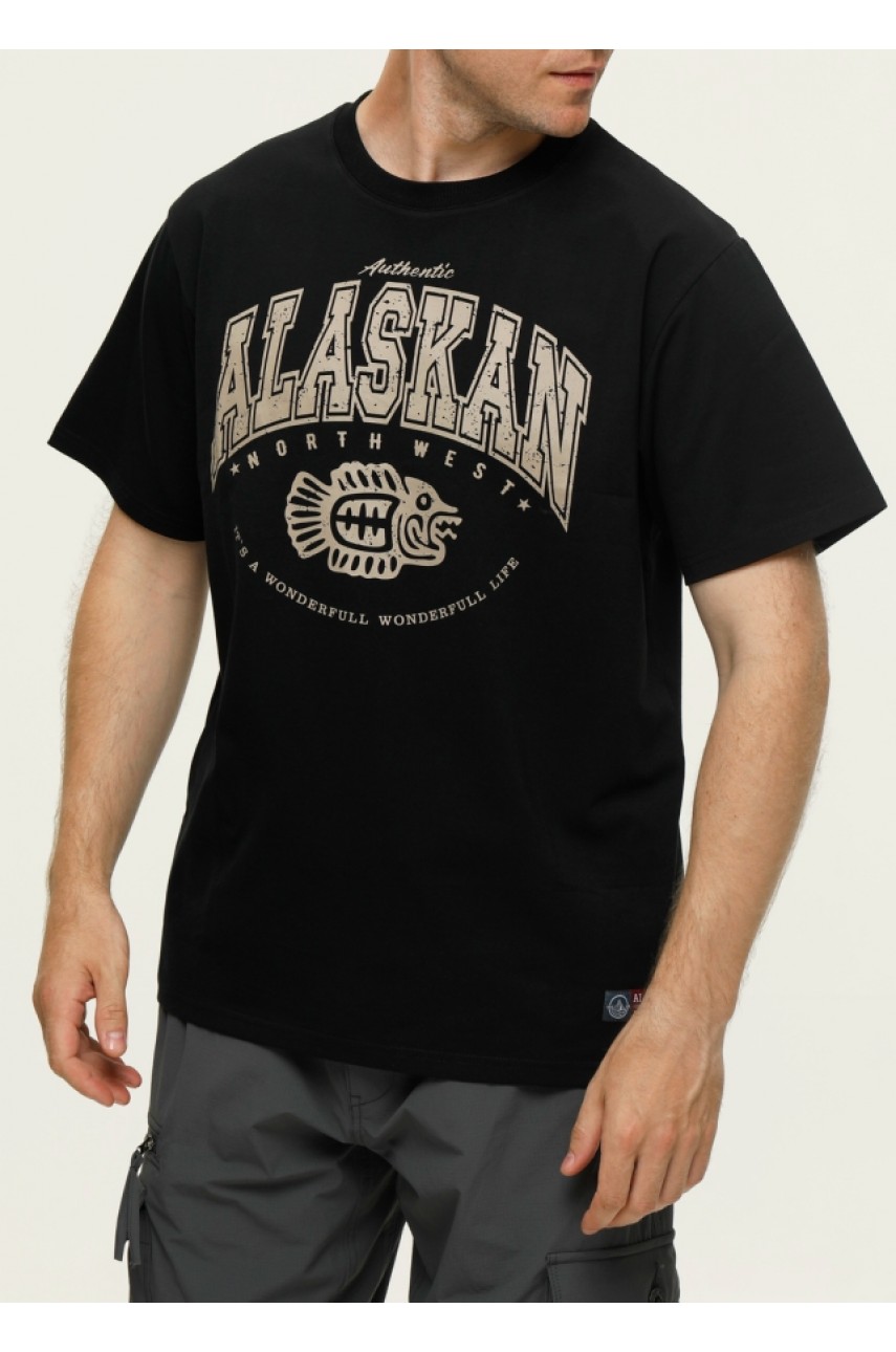 Футболка хлопковая Alaskan черная XXXL