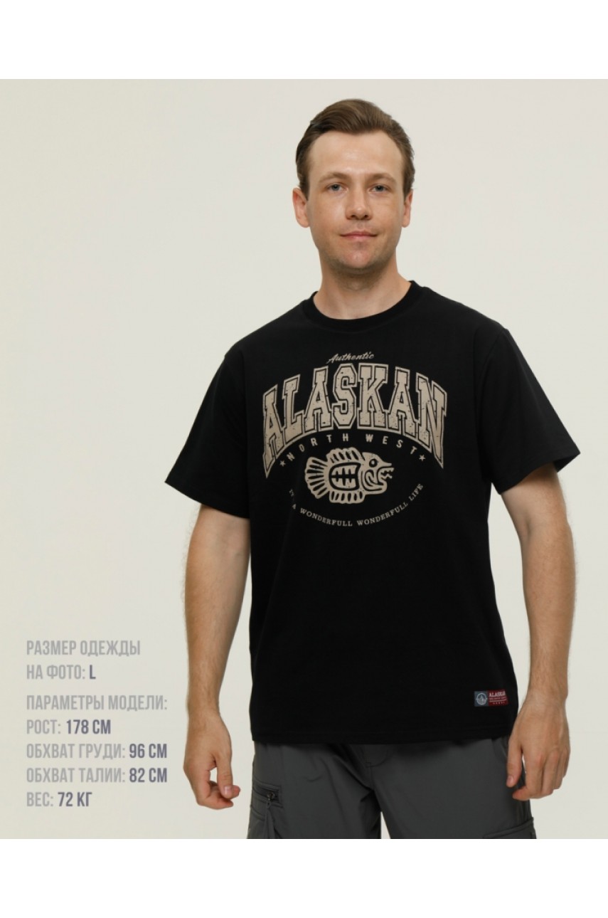 Футболка хлопковая Alaskan черная XXXL