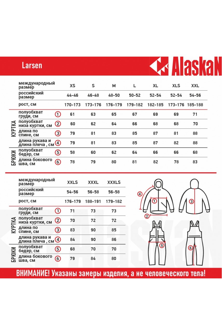 Костюм зимний Alaskan Larsen XL серый/черный