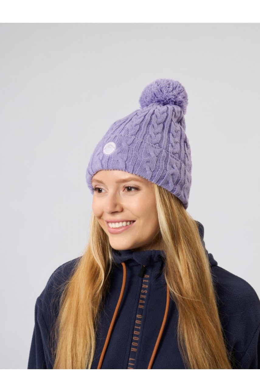 Шапка женская Alaskan Knitted сиреневый