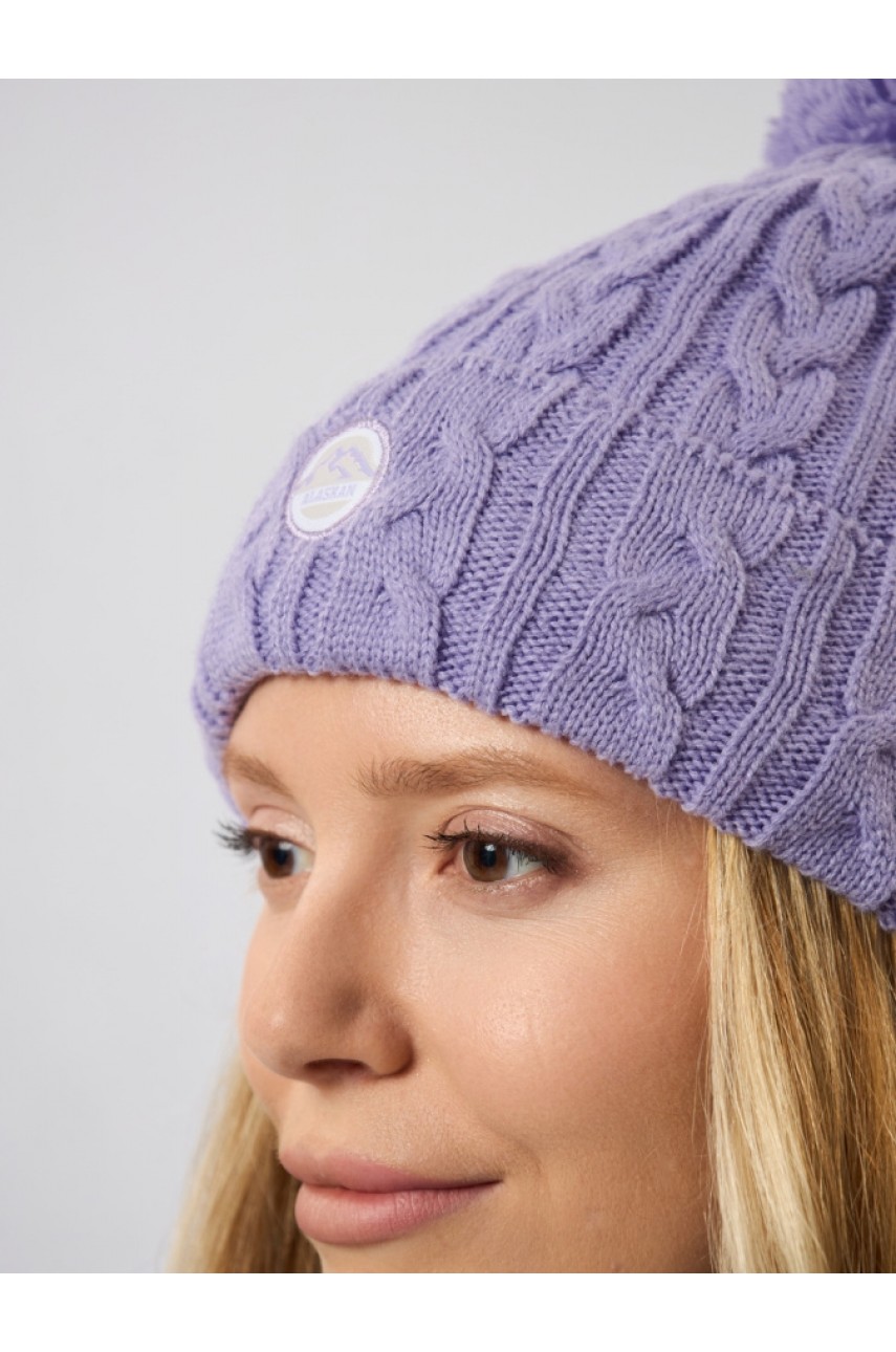 Шапка женская Alaskan Knitted сиреневый