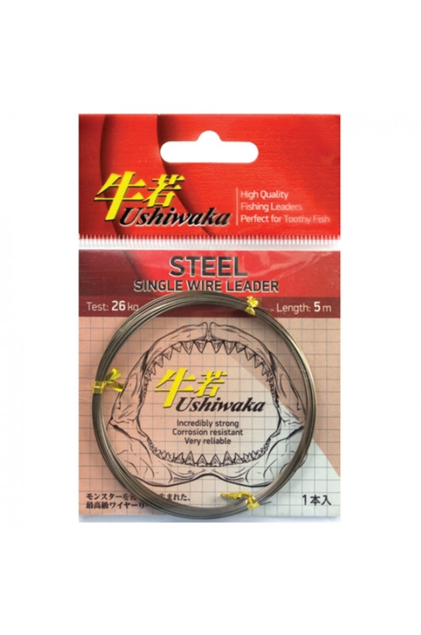 Поводочный материал Ushiwaka Steel Single Wire, 14кг 5м Поводочный материал Ushiwaka Steel Single Wire, 14кг 5м