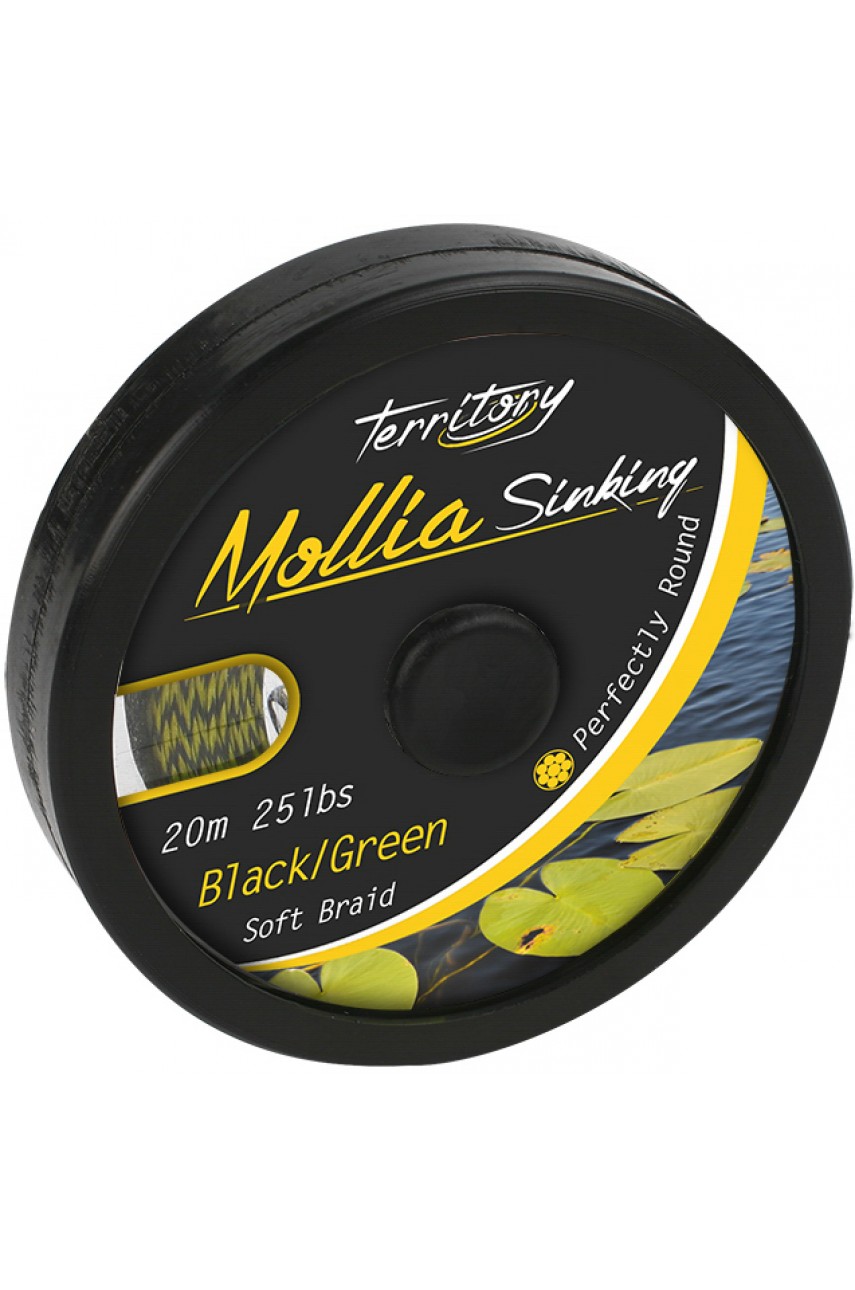 Поводковый материал Mikado MOLLIA HOOKLINK black/green 55 lb (20 м)
