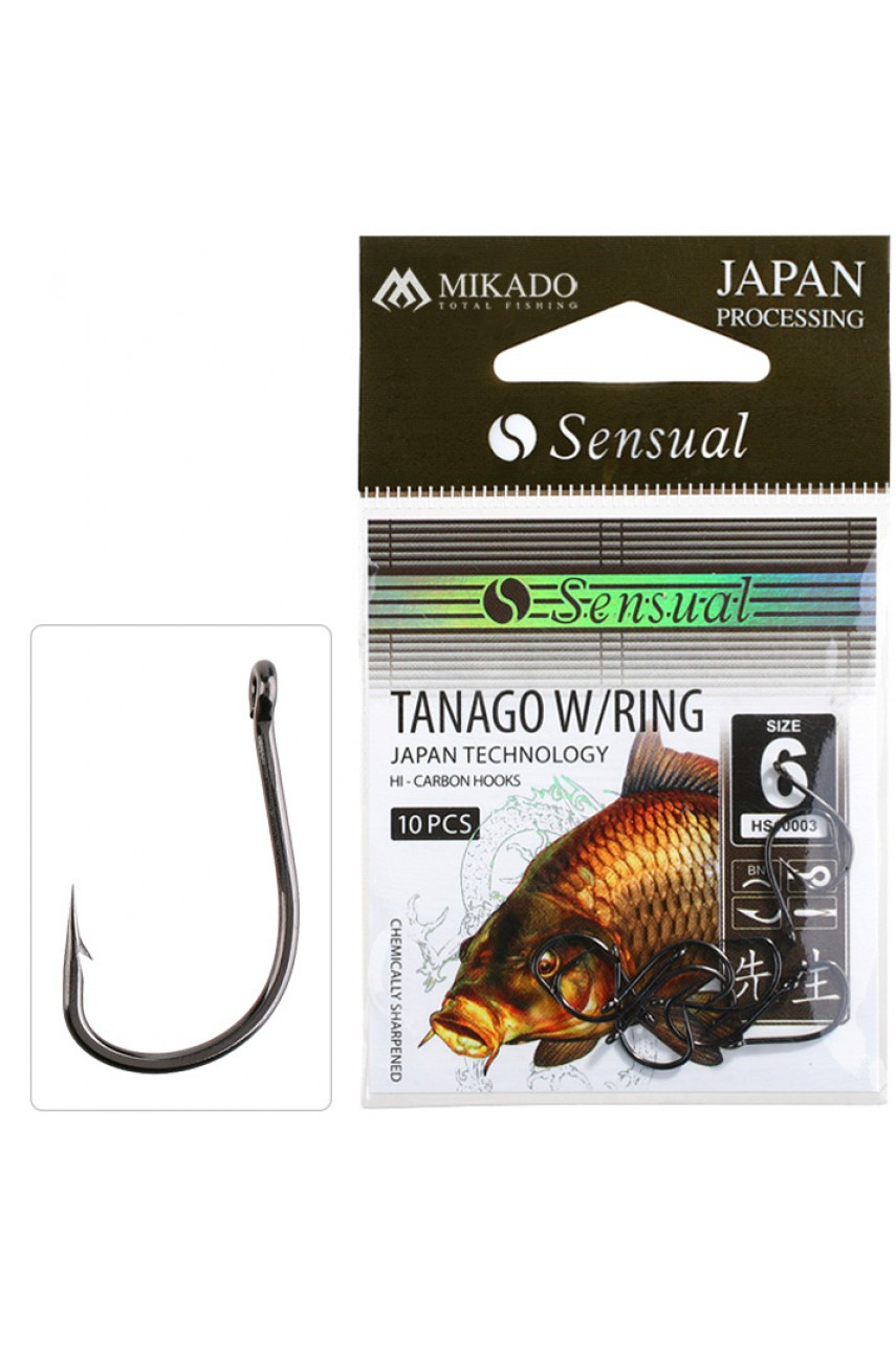 Крючки Mikado SENSUAL - TANAGO W/RING № 6 BN (с ушком)( 10 шт.) модель HS10003-6B от Mikado