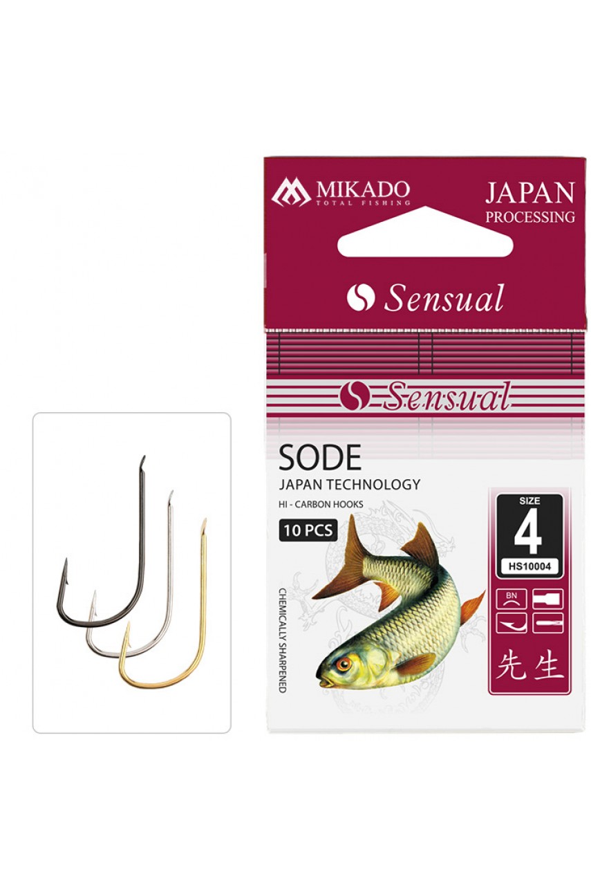 Крючки Mikado SENSUAL - SODE № 16 G (с лопаткой) ( 10 шт.) модель HS10004-16G от Mikado