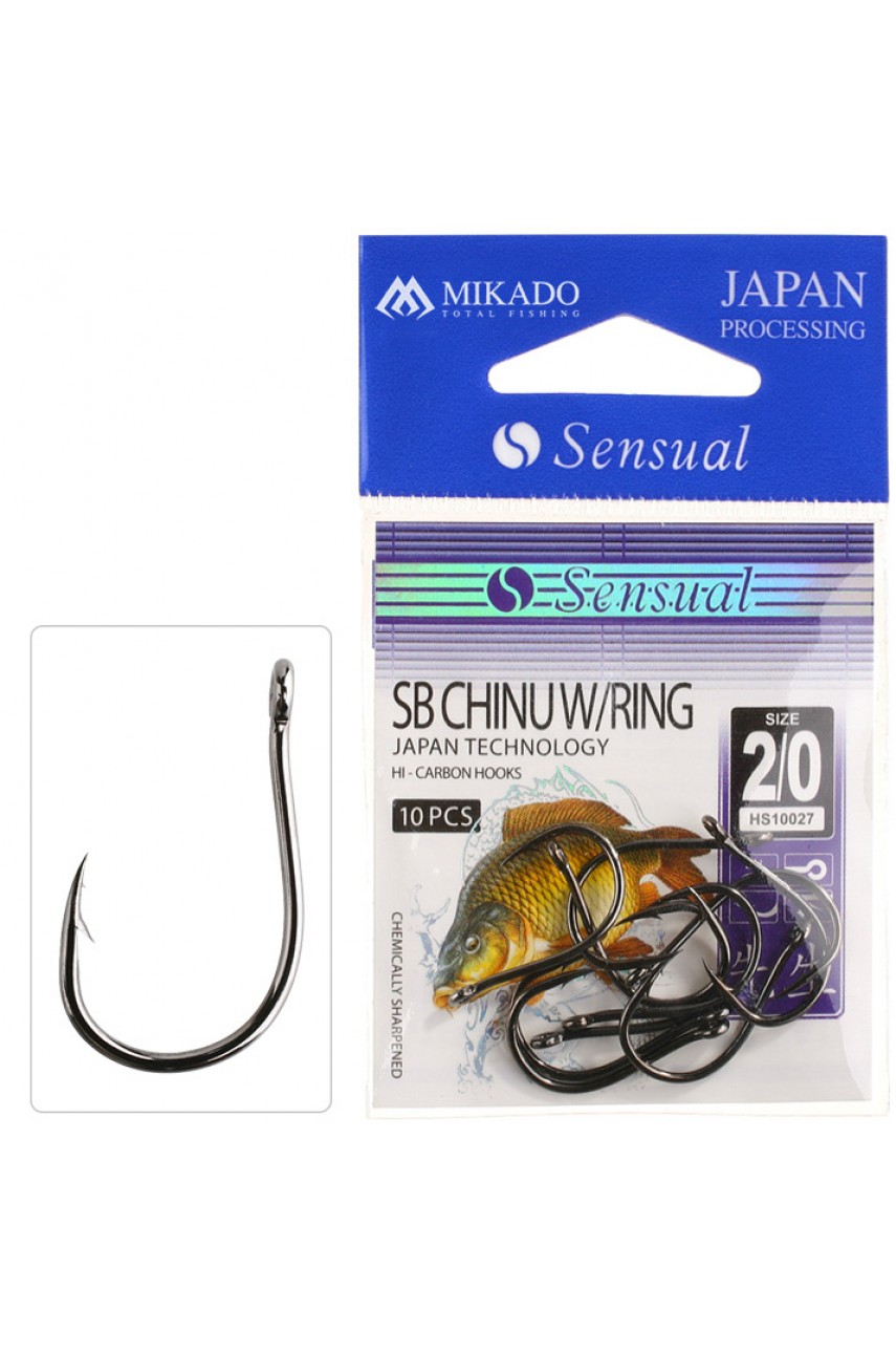 Крючки Mikado SENSUAL - SB CHINU W/RING №  4 BN (с ушком) ( 10 шт.) модель HS10027-4B от Mikado