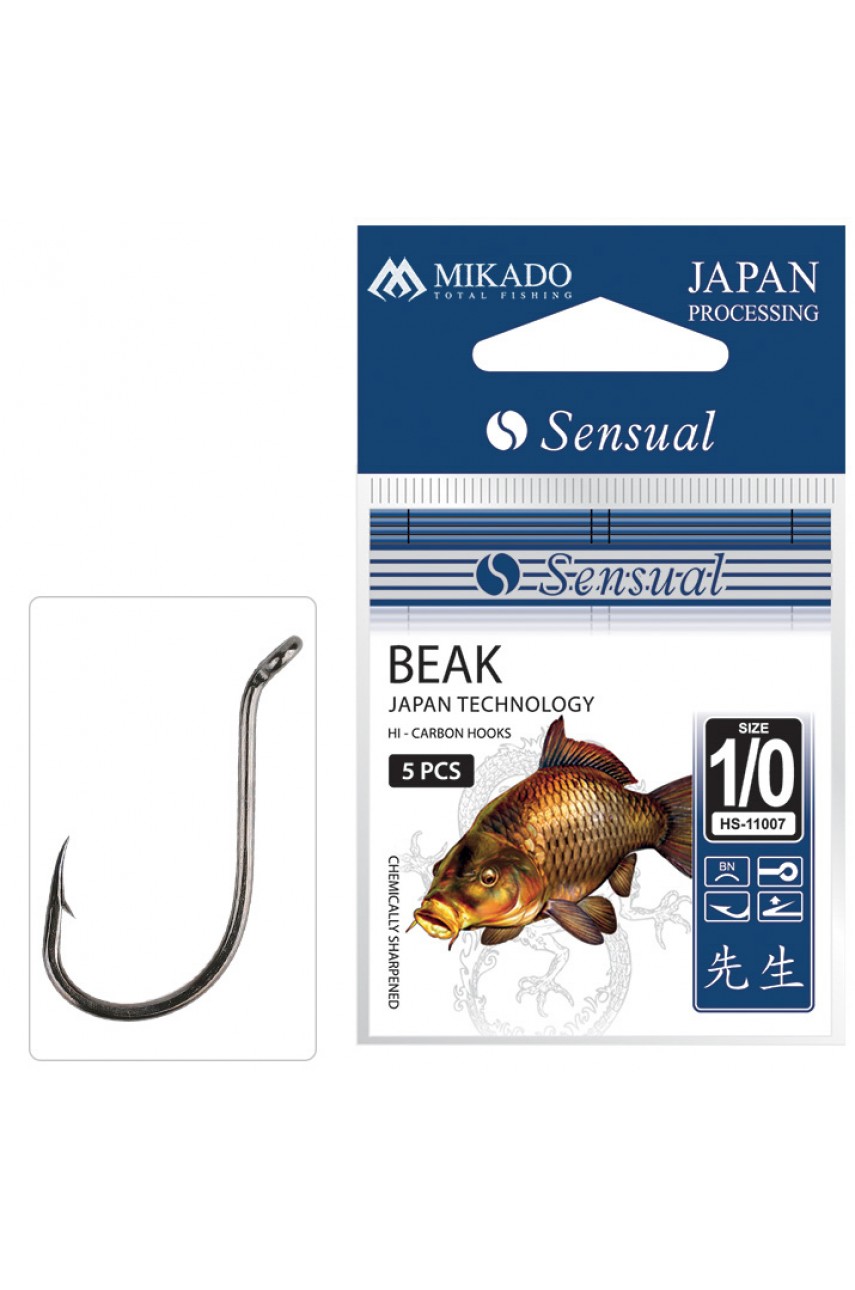 Крючки Mikado SENSUAL BEAK № 4/0 (с ушком) ( 4 шт.) модель HS11007-4/0-BN от Mikado