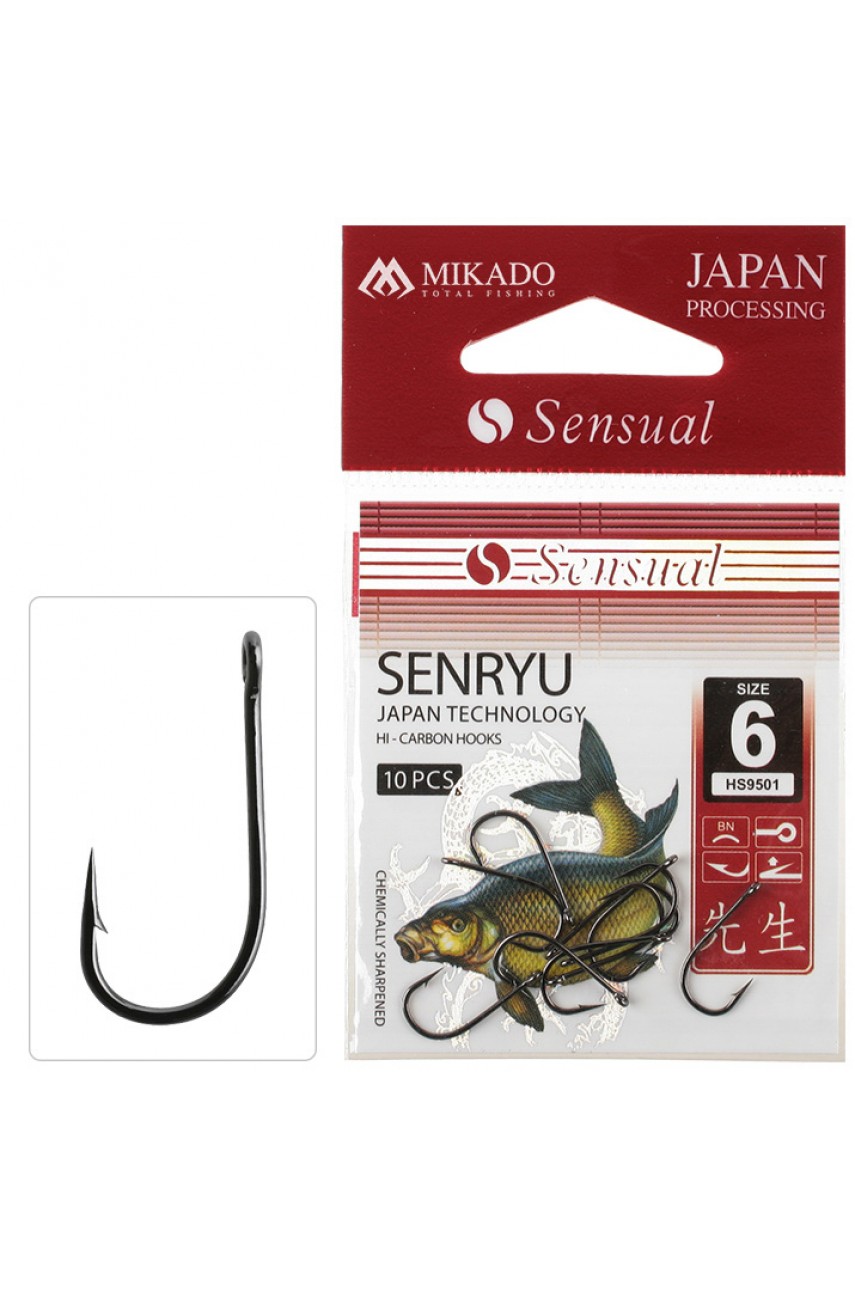 Крючки Mikado SENSUAL - SENRYU № 14 BN (с ушком) ( 10 шт.) модель HS9501-14B от Mikado