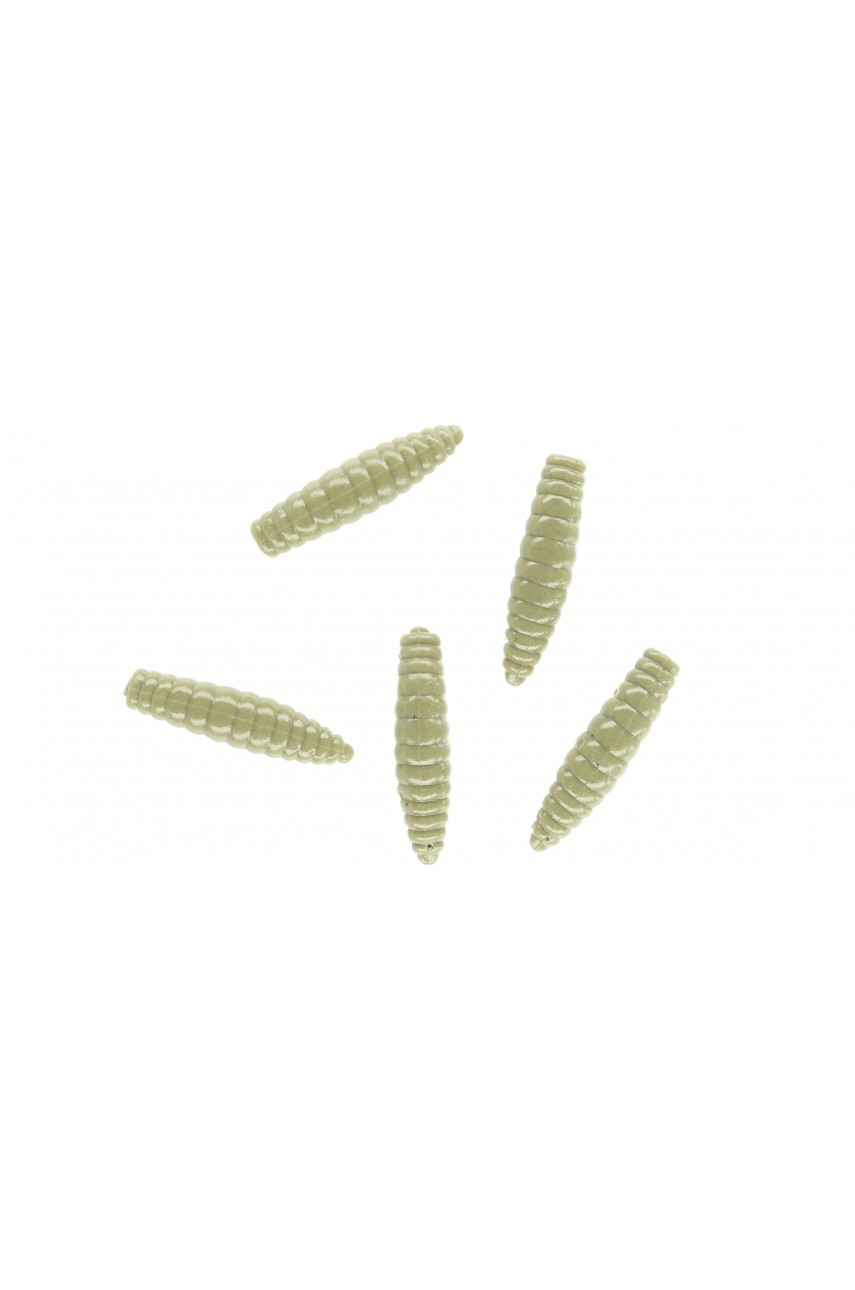 Личинка крупная силиконовая Mikado TROUT CAMPIONE FAT GRUB 3,4 см. OLIVE GREEN (6 шт.)