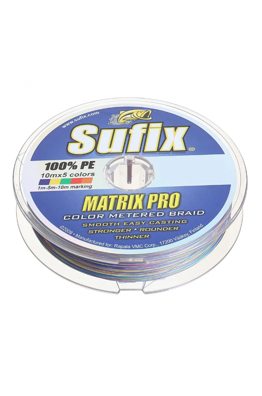 Леска плетеная SUFIX Matrix Pro разноцветная 100 м 0.15 мм 10 кг