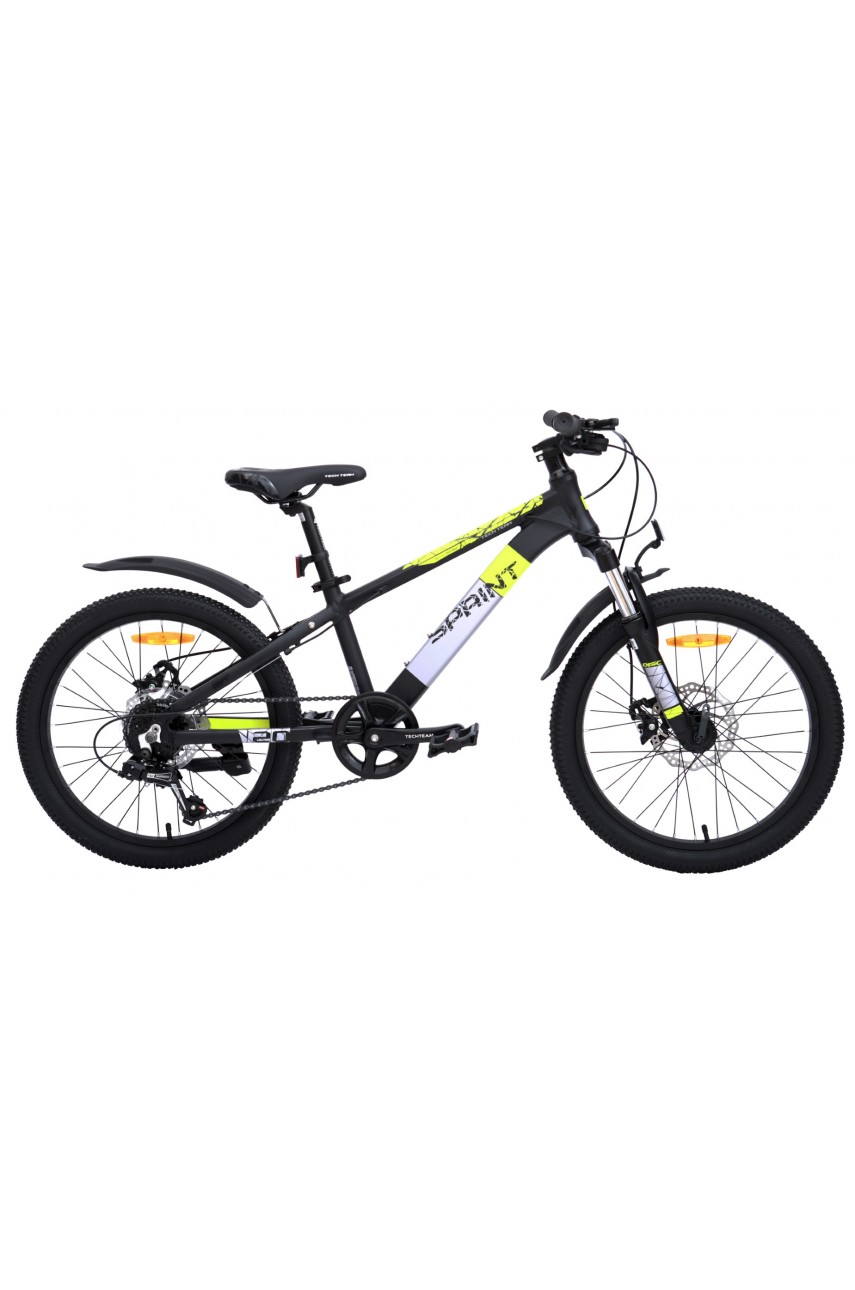 Городской велосипед TECH TEAM Sprint 24'х13' черно-зеленый 2024 NN000748
