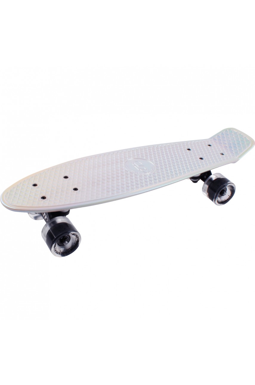 Скейтборд TECH TEAM METALLIC 22' белый с черными колесами NN004180