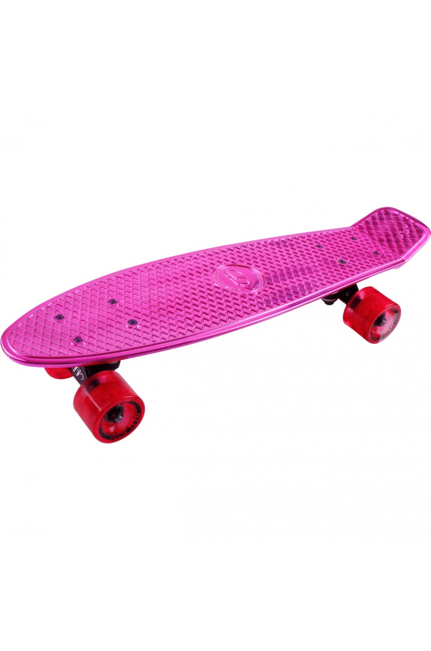 Скейтборд TECH TEAM METALLIC 22' розовый с красными колесами NN004181