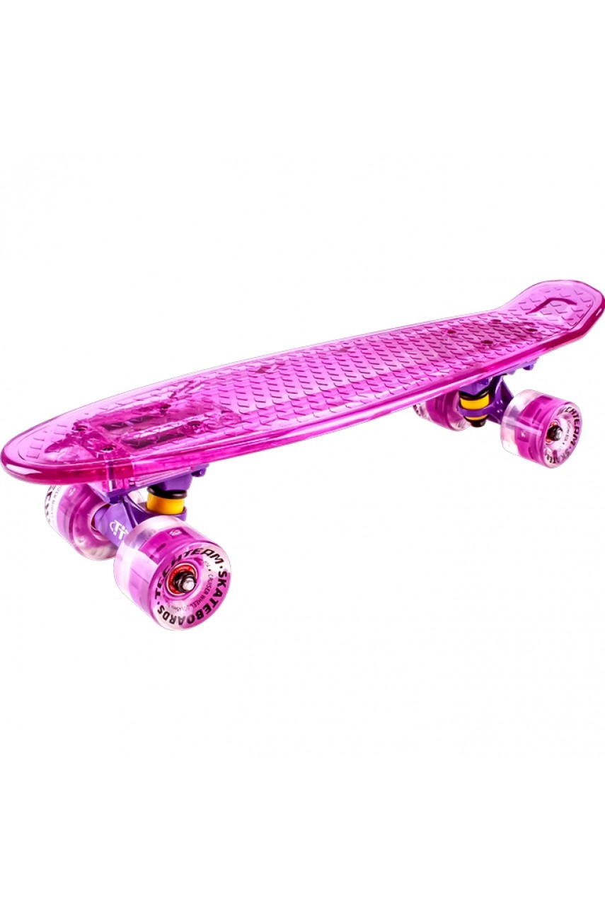 Скейтборд круизер TECH TEAM TRANSPARENT LIGHT 22' розовый NN004187